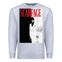 Heather Grey scarface distressed movie photo Premium Sweatshirt - artisFamous