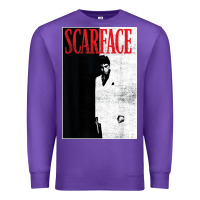 Purple scarface distressed movie photo Premium Sweatshirt - artisFamous