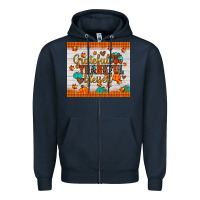 Navy grateful thankful blessed Zipper Hoodie - JahusDesignShop