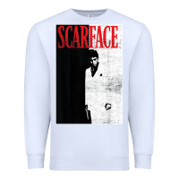 White scarface distressed movie photo Premium Sweatshirt - artisFamous
