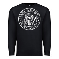 Black funny make america punk again vintage rock seal Premium Sweatshirt - artisFamous