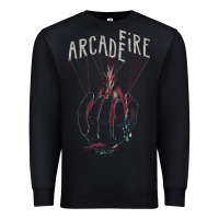 Black arcade fire hand Premium Sweatshirt - artisFamous