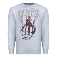 Heather Grey arcade fire hand Premium Sweatshirt - artisFamous