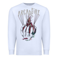 White arcade fire hand Premium Sweatshirt - artisFamous