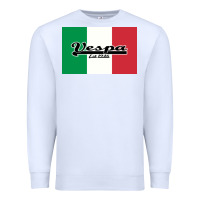 White vespa motorcycle Premium Sweatshirt - artisFamous