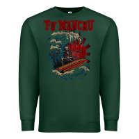 Sports Green fu manchu Premium Sweatshirt - artisFamous