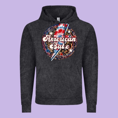 Western American Babe Patriotic Vintage Hoodie Designed By Lillyallendesigns