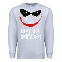 Heather Grey why so serious Premium Sweatshirt - artisFamous