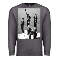 Charcoal Heather black power black fist 1968 olympics Premium Sweatshirt - artisFamous