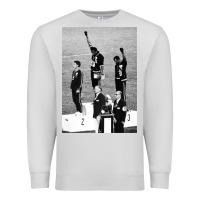 Dove Grey black power black fist 1968 olympics Premium Sweatshirt - artisFamous