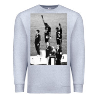 Heather Grey black power black fist 1968 olympics Premium Sweatshirt - artisFamous