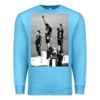 Ocean Blue black power black fist 1968 olympics Premium Sweatshirt - artisFamous