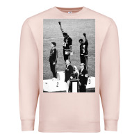 Pale Pink black power black fist 1968 olympics Premium Sweatshirt - artisFamous