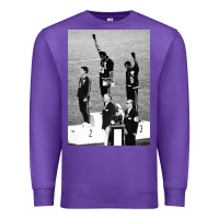 Purple black power black fist 1968 olympics Premium Sweatshirt - artisFamous