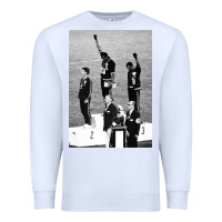 White black power black fist 1968 olympics Premium Sweatshirt - artisFamous