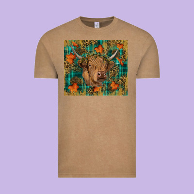 Fall Highland Cow Tumbler Vintage Tee Designed By Ranaportraitstore