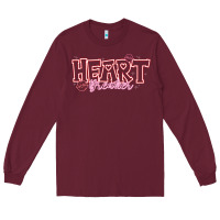 Burgundy Heart Breaker Valentine Long Sleeve Tee - CowhideDigitalArt