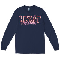 Navy Heart Breaker Valentine Long Sleeve Tee - CowhideDigitalArt