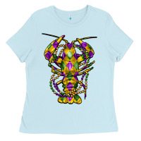 Baby Blue mardi gras crawfish Ladies Tee - FaDigitalArtStudio