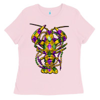 Bubblegum Pink mardi gras crawfish Ladies Tee - FaDigitalArtStudio