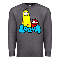 Charcoal Heather larva cartoon Premium Sweatshirt - artisFamous