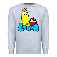 Heather Grey larva cartoon Premium Sweatshirt - artisFamous
