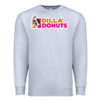 Heather Grey dilla' donuts Premium Sweatshirt - artisFamous