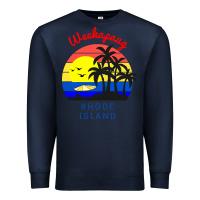Navy weekapaug, rhode island sunset Premium Sweatshirt - artisFamous