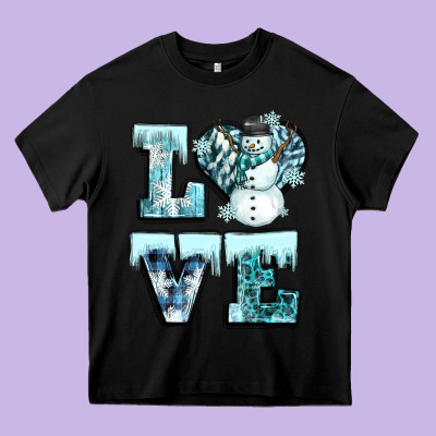 Love Winter Heavy Core Tee Designed By Cowgirlartshop
