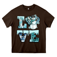 Chocolate Brown love winter Heavy Core Tee - CowGirlArtShop