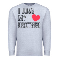 Heather Grey i love my brother, brothers day , brother sister  love Premium Sweatshirt - artisFamous