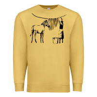 Antique Gold Banksy Zebra Premium Sweatshirt - artisFamous
