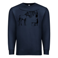 Navy Banksy Zebra Premium Sweatshirt - artisFamous