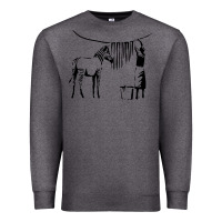 Charcoal Heather Banksy Zebra Premium Sweatshirt - artisFamous