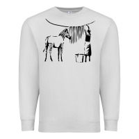 Dove Grey Banksy Zebra Premium Sweatshirt - artisFamous