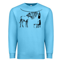 Ocean Blue Banksy Zebra Premium Sweatshirt - artisFamous