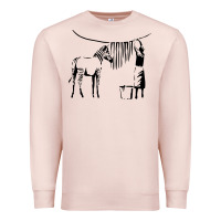 Pale Pink Banksy Zebra Premium Sweatshirt - artisFamous