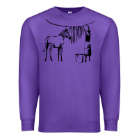 Purple Banksy Zebra Premium Sweatshirt - artisFamous
