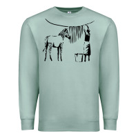 Seafoam Banksy Zebra Premium Sweatshirt - artisFamous