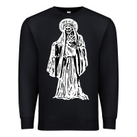 Black santa muerte blanca Premium Sweatshirt - artisFamous