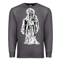 Charcoal Heather santa muerte blanca Premium Sweatshirt - artisFamous