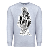 Heather Grey santa muerte blanca Premium Sweatshirt - artisFamous