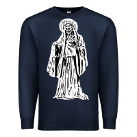 Navy santa muerte blanca Premium Sweatshirt - artisFamous