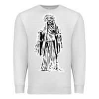 Oatmeal Heather santa muerte blanca Premium Sweatshirt - artisFamous