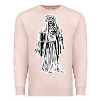Pale Pink santa muerte blanca Premium Sweatshirt - artisFamous