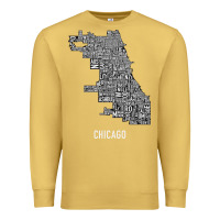 Antique Gold chicago typography neighborhood map Premium Sweatshirt - artisFamous