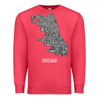 Cardinal chicago typography neighborhood map Premium Sweatshirt - artisFamous