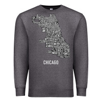 Charcoal Heather chicago typography neighborhood map Premium Sweatshirt - artisFamous