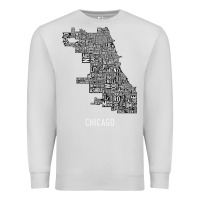 Dove Grey chicago typography neighborhood map Premium Sweatshirt - artisFamous