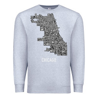Heather Grey chicago typography neighborhood map Premium Sweatshirt - artisFamous